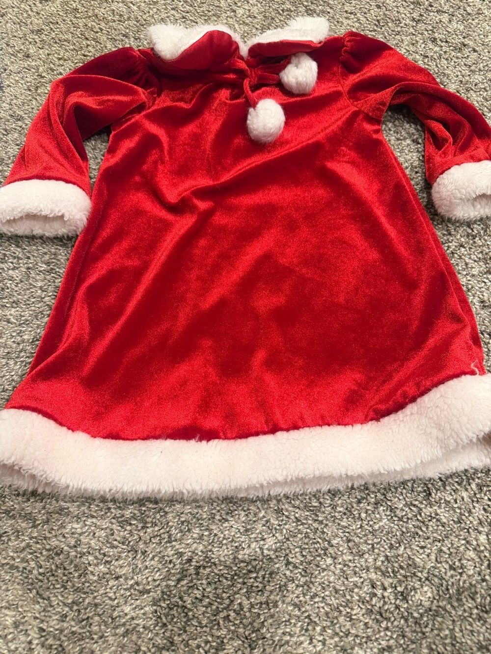 Vintage Wonder Kids Toddler Girls Doll-Red Velvet White Fur-Christmas Dress 2t